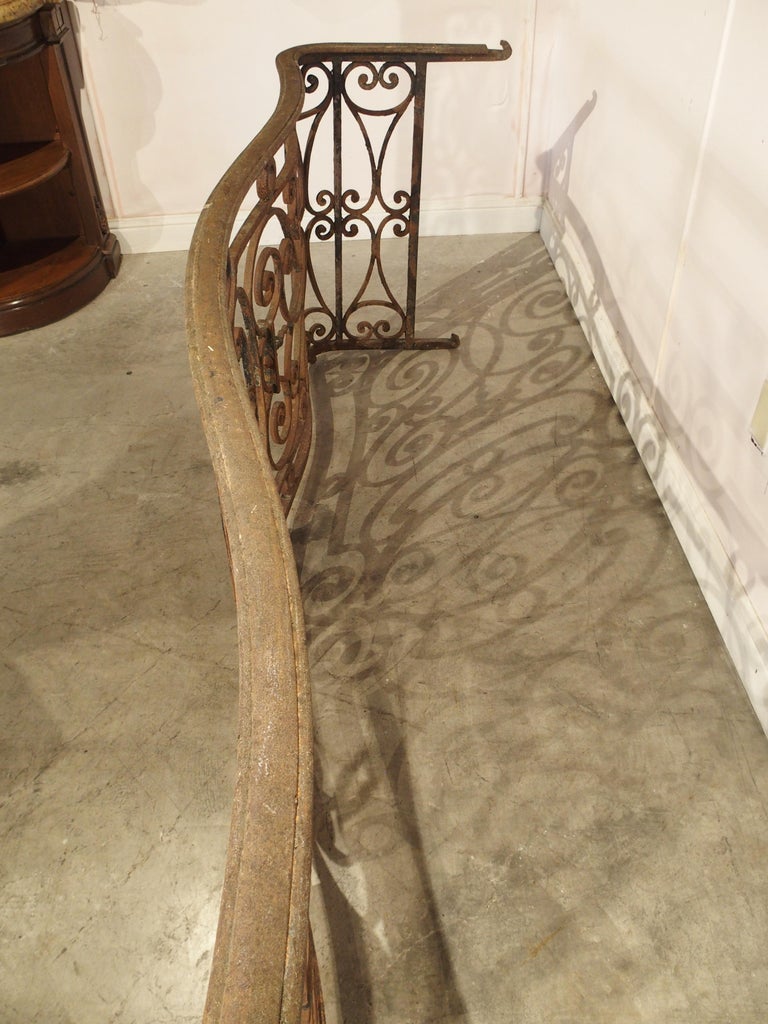 Antique French Arbalete Shaped Wrought Iron Balcony Railing, 19th ...