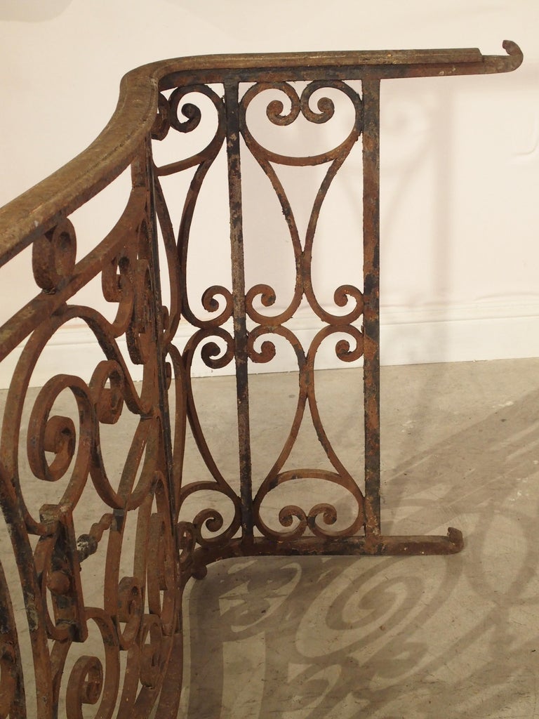 Antique French Arbalete Shaped Wrought Iron Balcony Railing, 19th ...