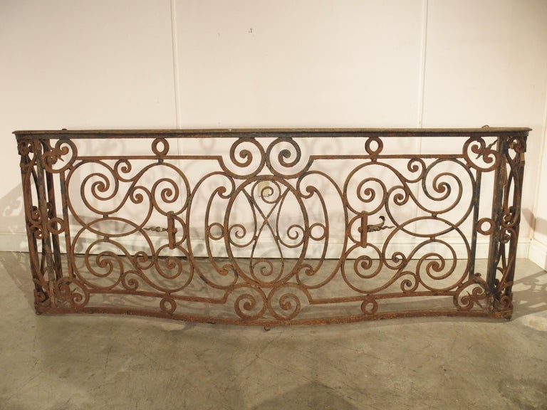 Antique French Arbalete Shaped Wrought Iron Balcony Railing, 19th ...