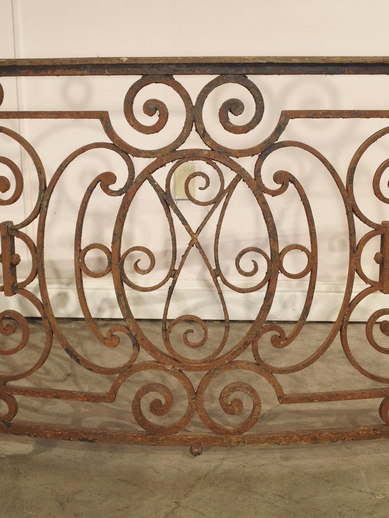 Antique French Arbalete Shaped Wrought Iron Balcony Railing, 19th ...