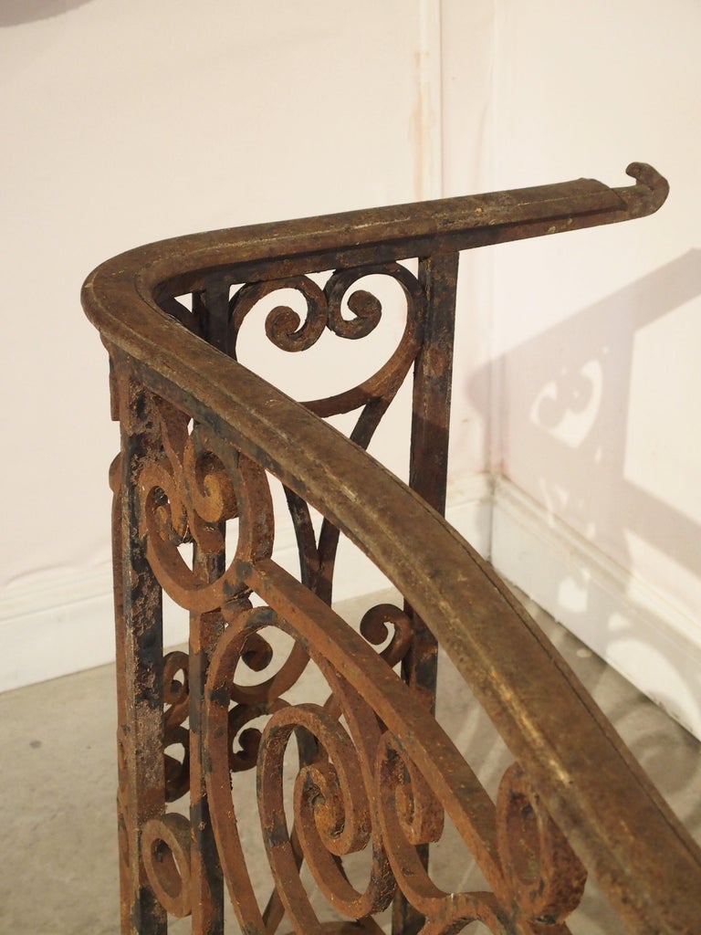 Antique French Arbalete Shaped Wrought Iron Balcony Railing, 19th ...