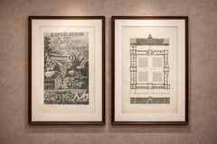 Antique French Architectural Engravings Pair, Baltard Louvre Plates, Paris 1803