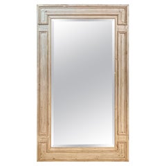 Antique French Architectural Panel Gesso Washed Mirrors