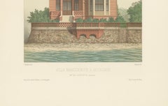 Antique French Architectural Print Villa Marguerite à Houlgate by Chabat c.1900