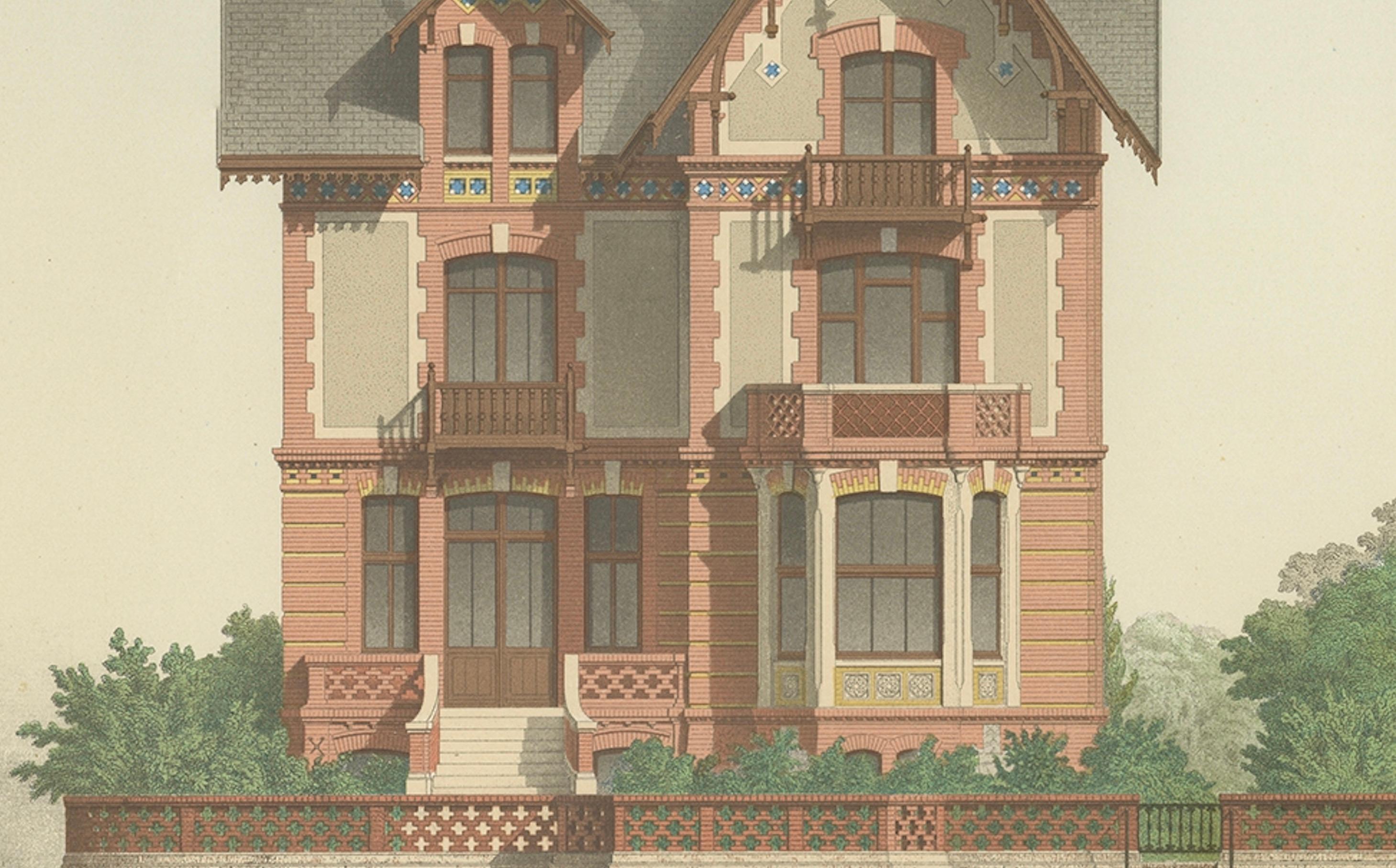 Pl. XXV Villa Marguerite a Houlgate, Chabat, um 1900 (Französisch) im Angebot