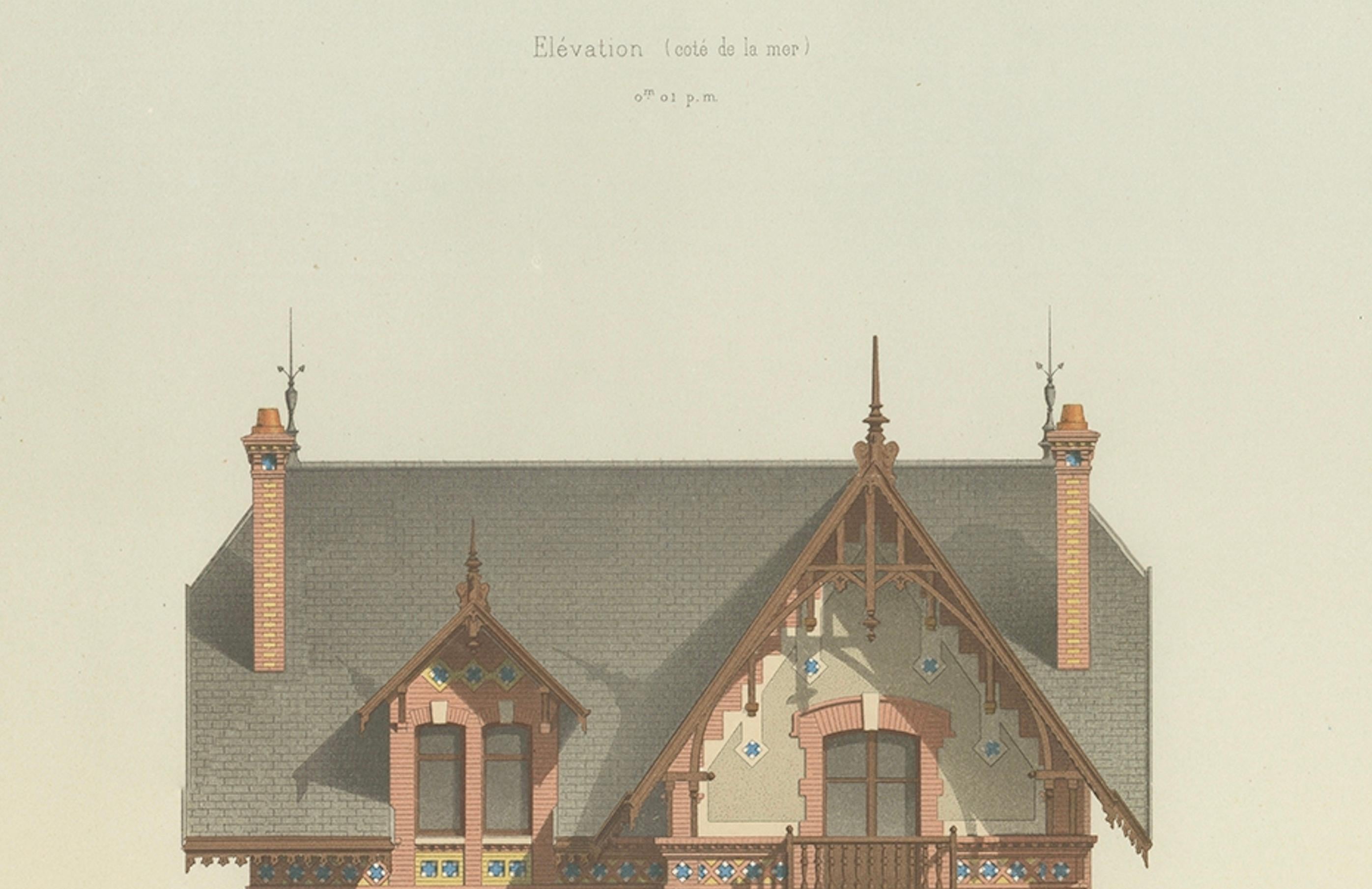 Pl. XXV Villa Marguerite a Houlgate, Chabat, um 1900 im Zustand „Gut“ im Angebot in Langweer, NL