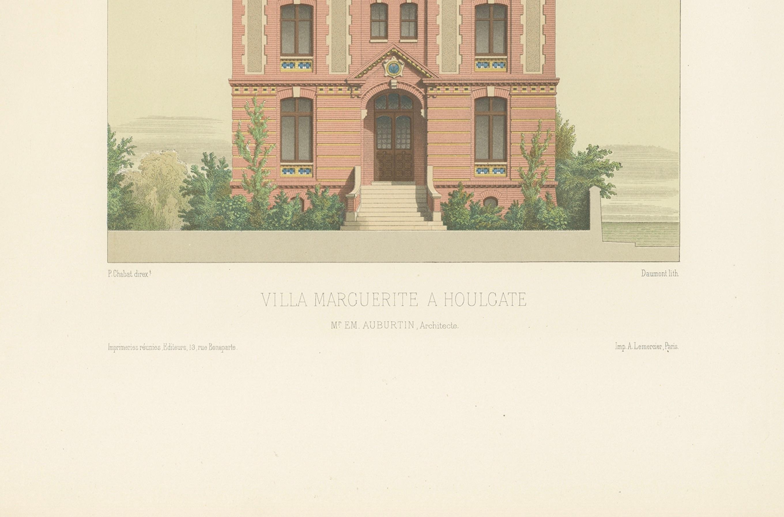 Pl. XXVI Villa Marguerite a Houlgate, Chabat, um 1900 im Zustand „Gut“ im Angebot in Langweer, NL