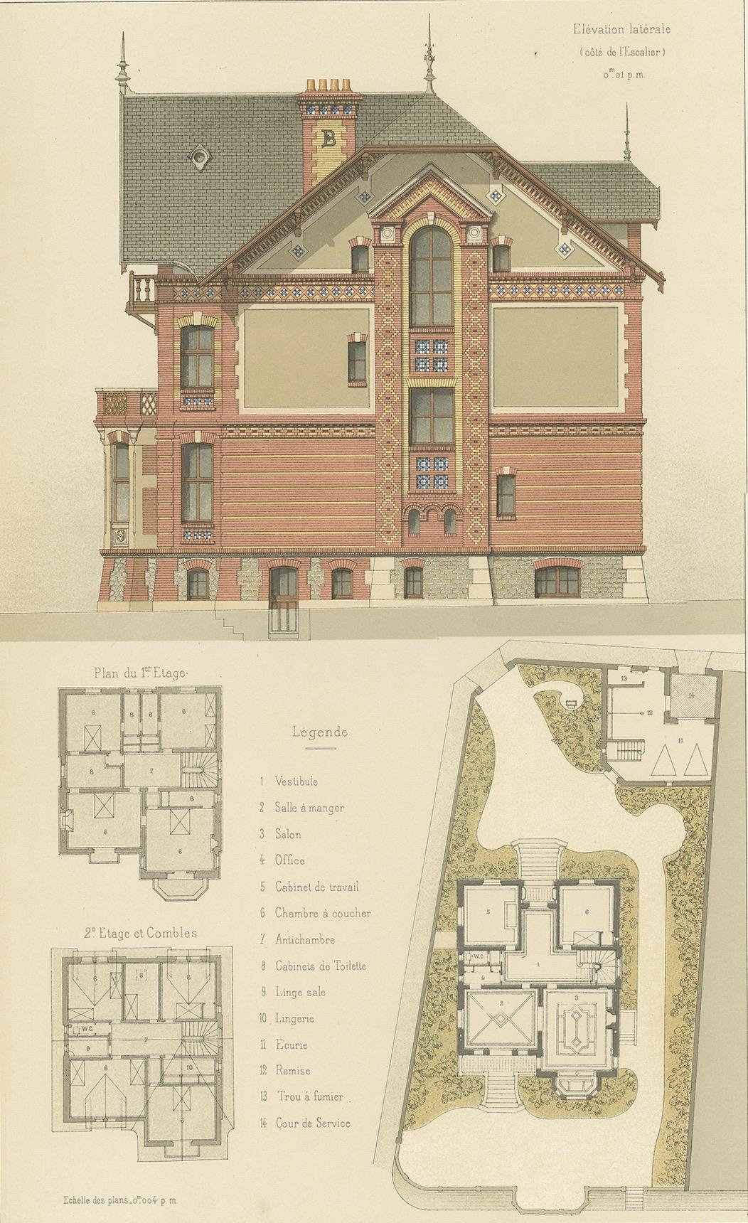 Pl. XXIV Villa Marguerite a Houlgate, Chabat, um 1900 (20. Jahrhundert) im Angebot