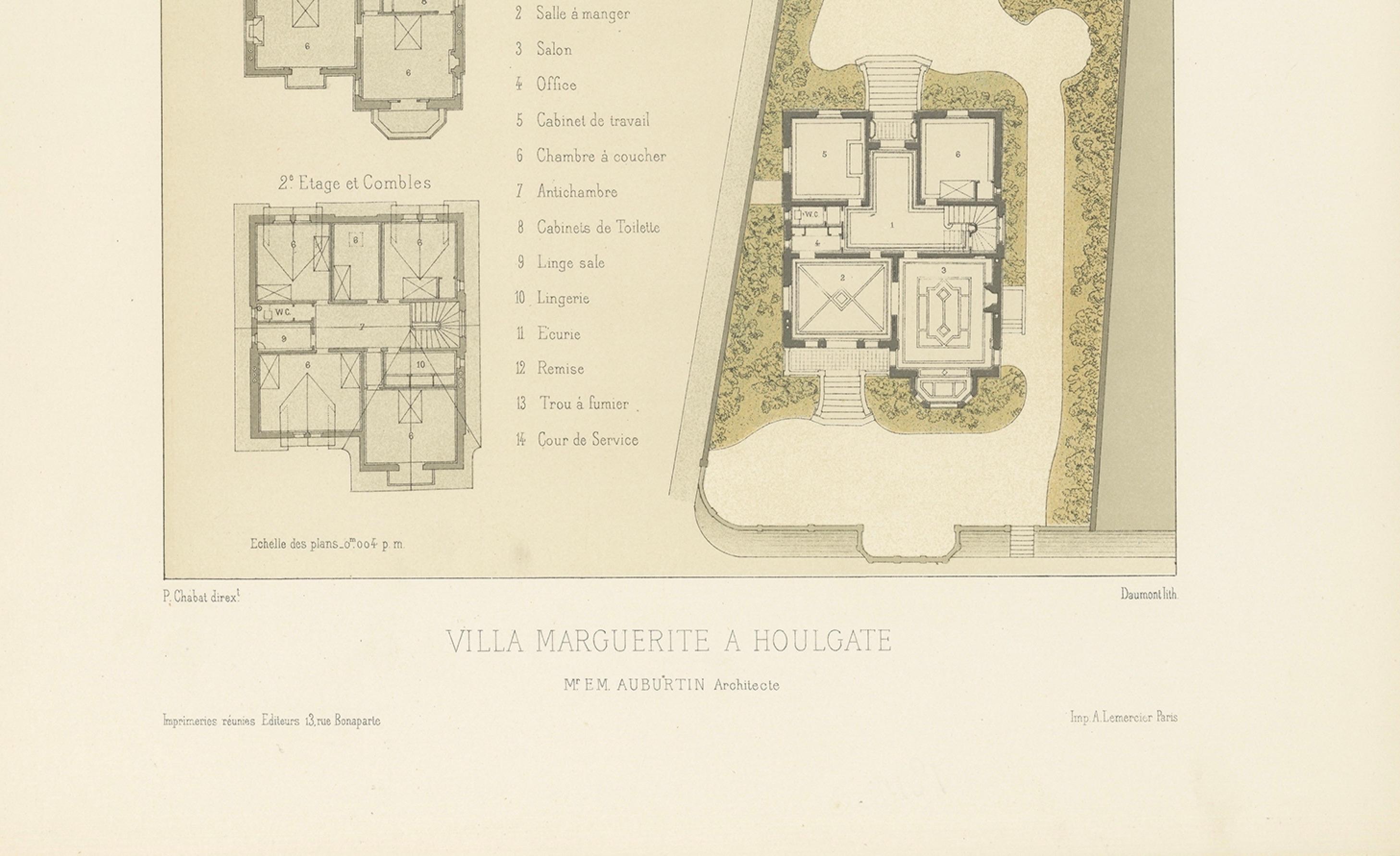 Pl. XXIV Villa Marguerite a Houlgate, Chabat, um 1900 (Papier) im Angebot