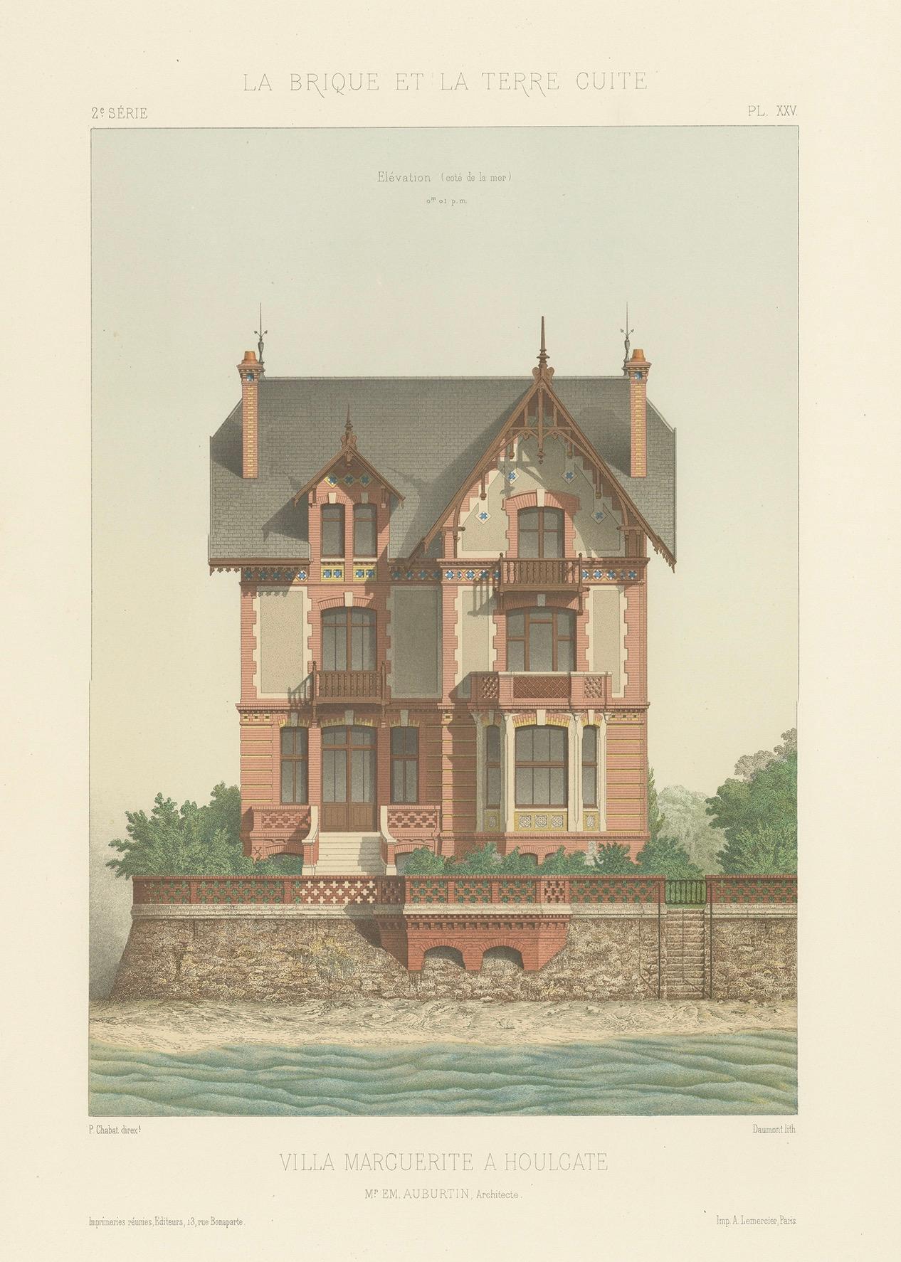 Pl. XXV Villa Marguerite a Houlgate, Chabat, um 1900 (Papier) im Angebot