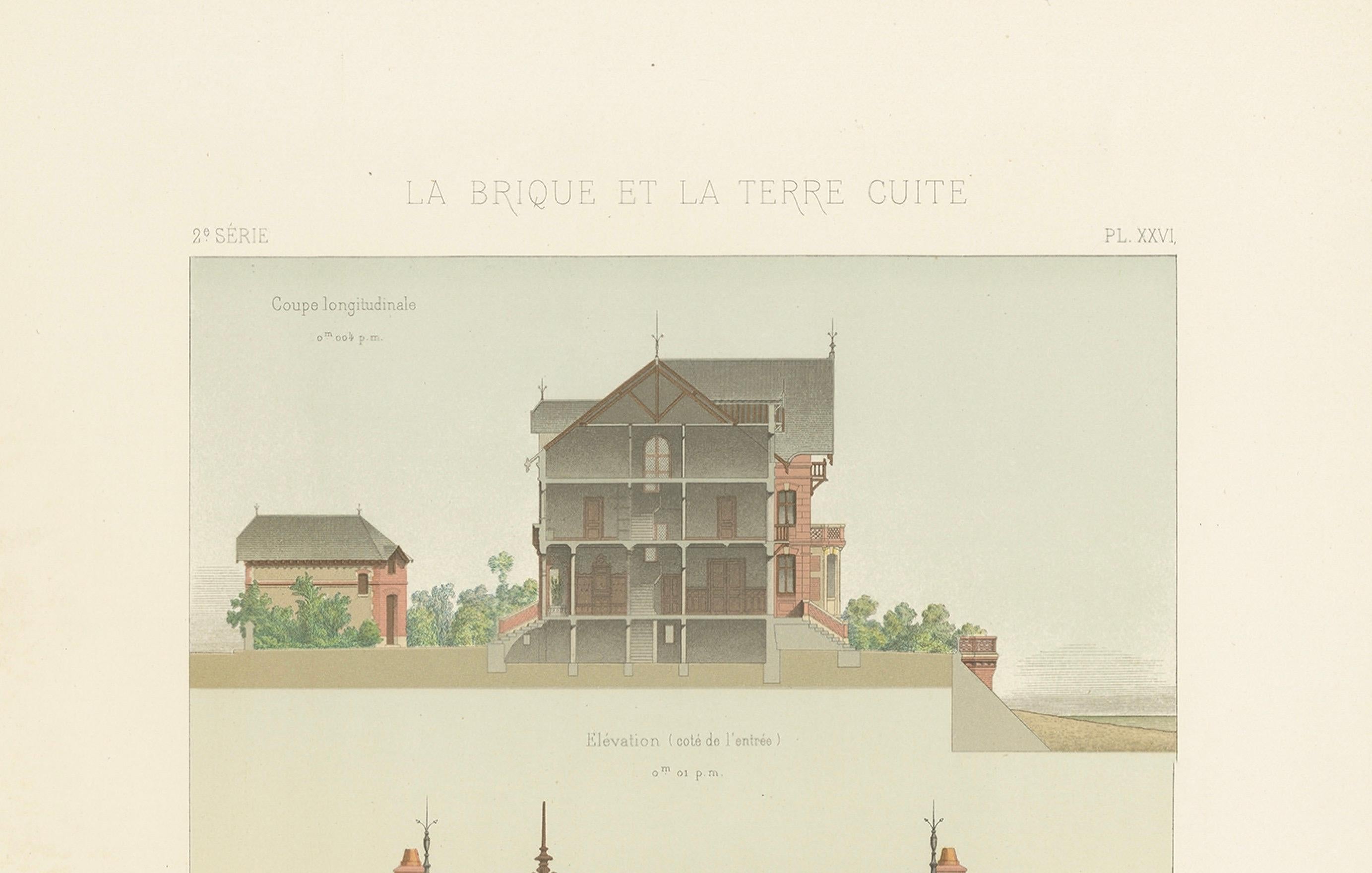 Pl. XXVI Villa Marguerite a Houlgate, Chabat, um 1900 (Papier) im Angebot