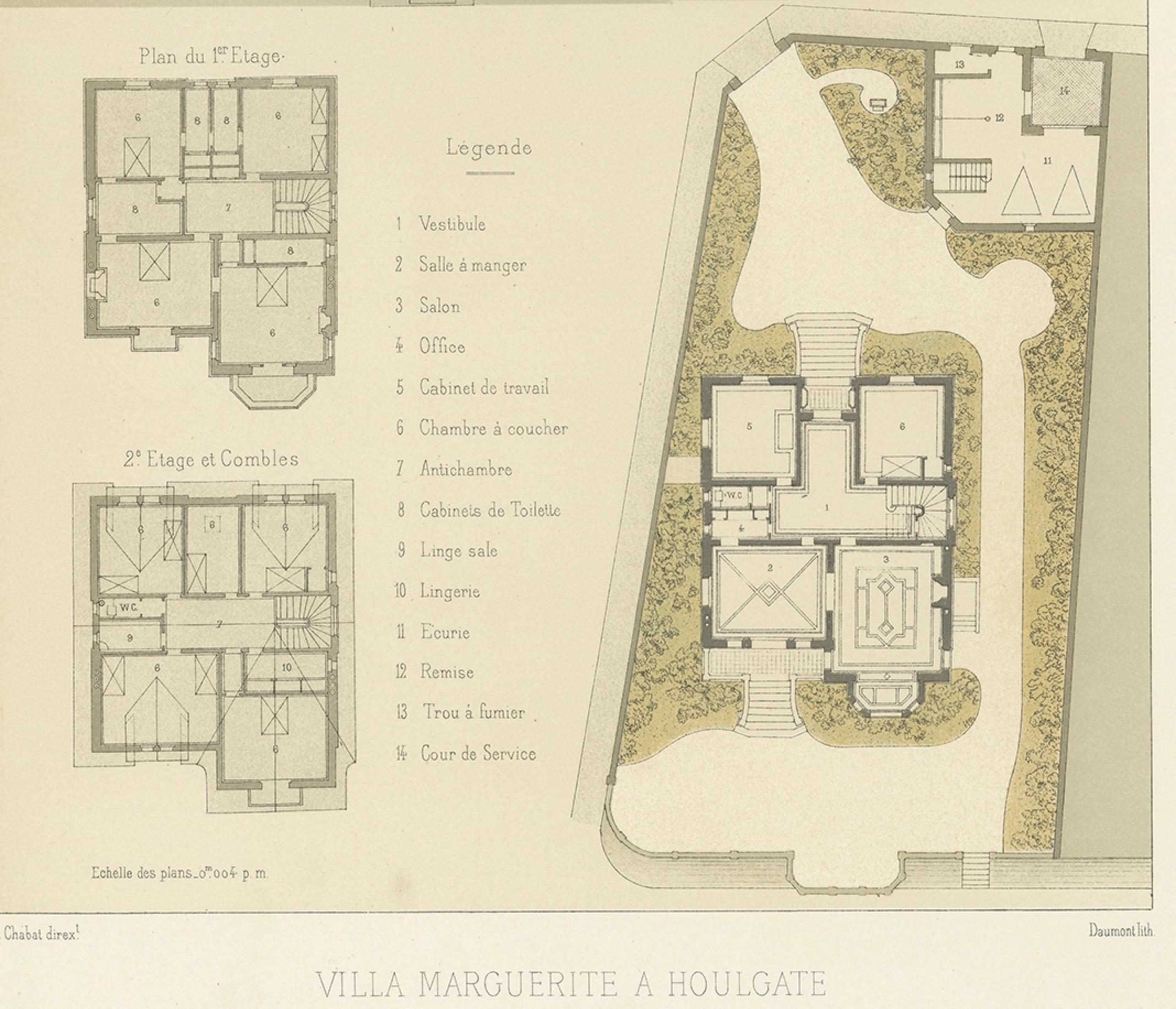 Pl. XXIV Villa Marguerite a Houlgate, Chabat, um 1900 im Angebot 1
