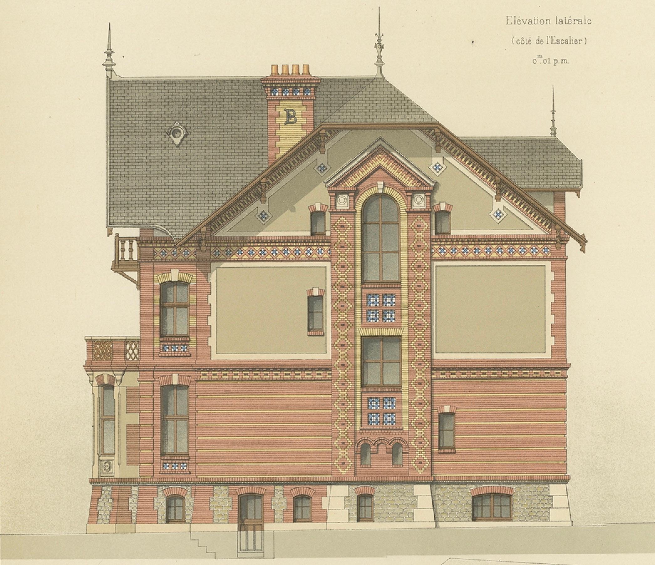 Pl. XXIV Villa Marguerite a Houlgate, Chabat, um 1900 im Angebot 2