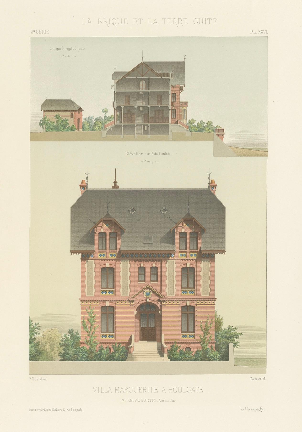 Pl. XXVI Villa Marguerite a Houlgate, Chabat, um 1900 im Angebot 2