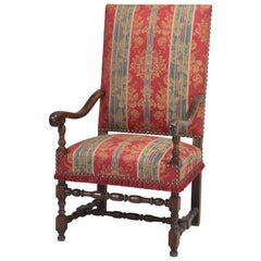Antique French Armchair or Throne Chair circa 1900 Restored in France