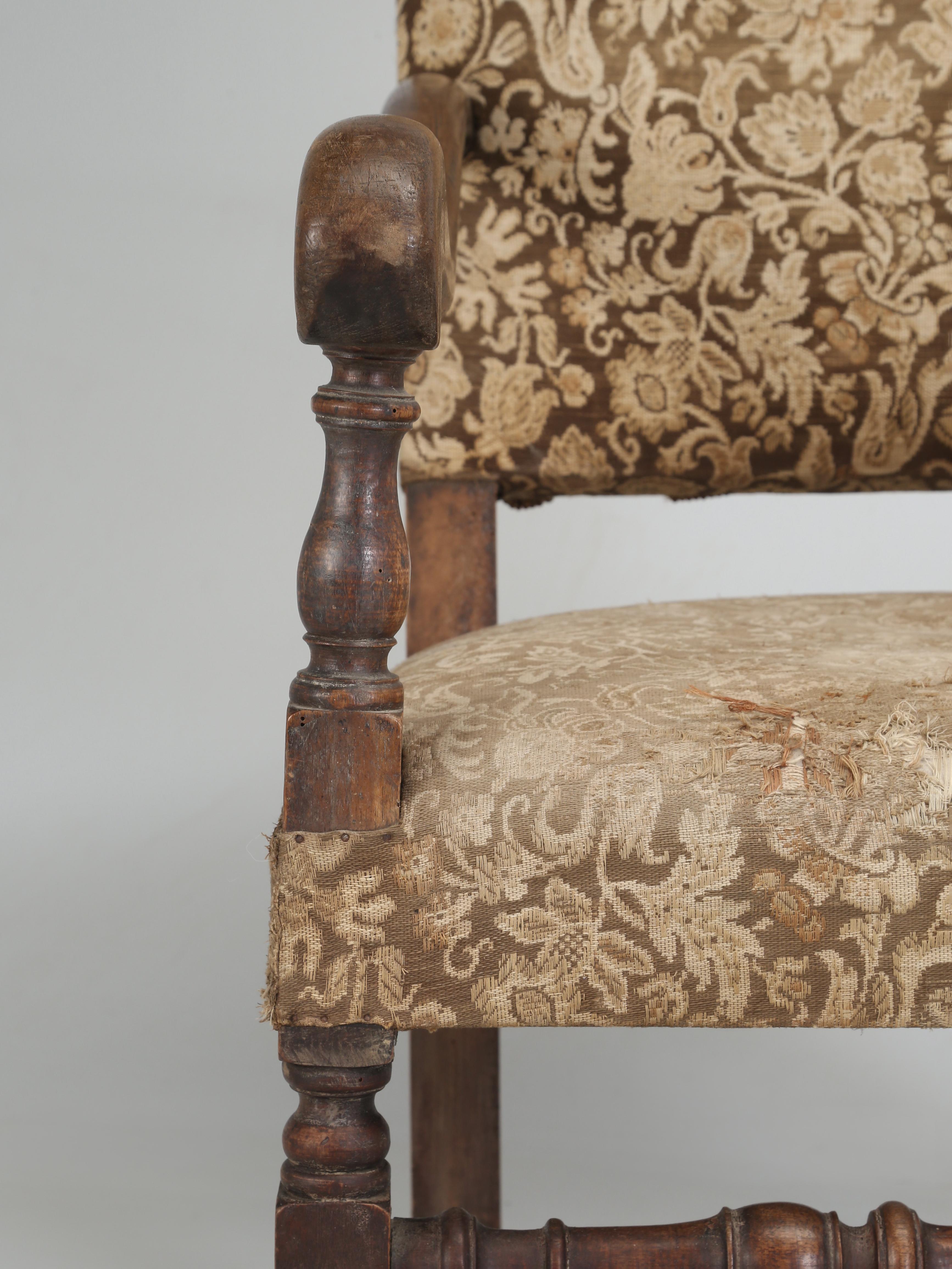 Early 20th Century Antique French Armchair or Throne Chair Over 100-Years Old Unrestored Condition