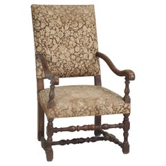 Fauteuil ou fauteuil trône français ancien de plus de 100 ans, non restauré
