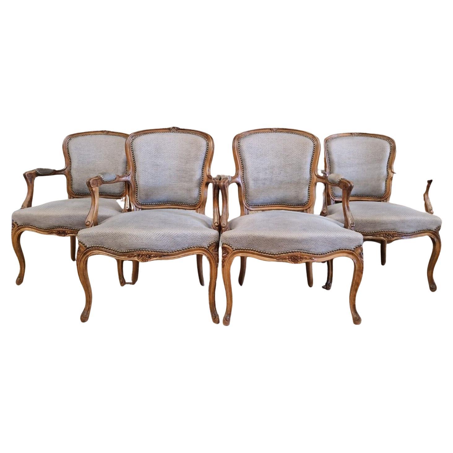 Antique French Armchairs Suite of 4
