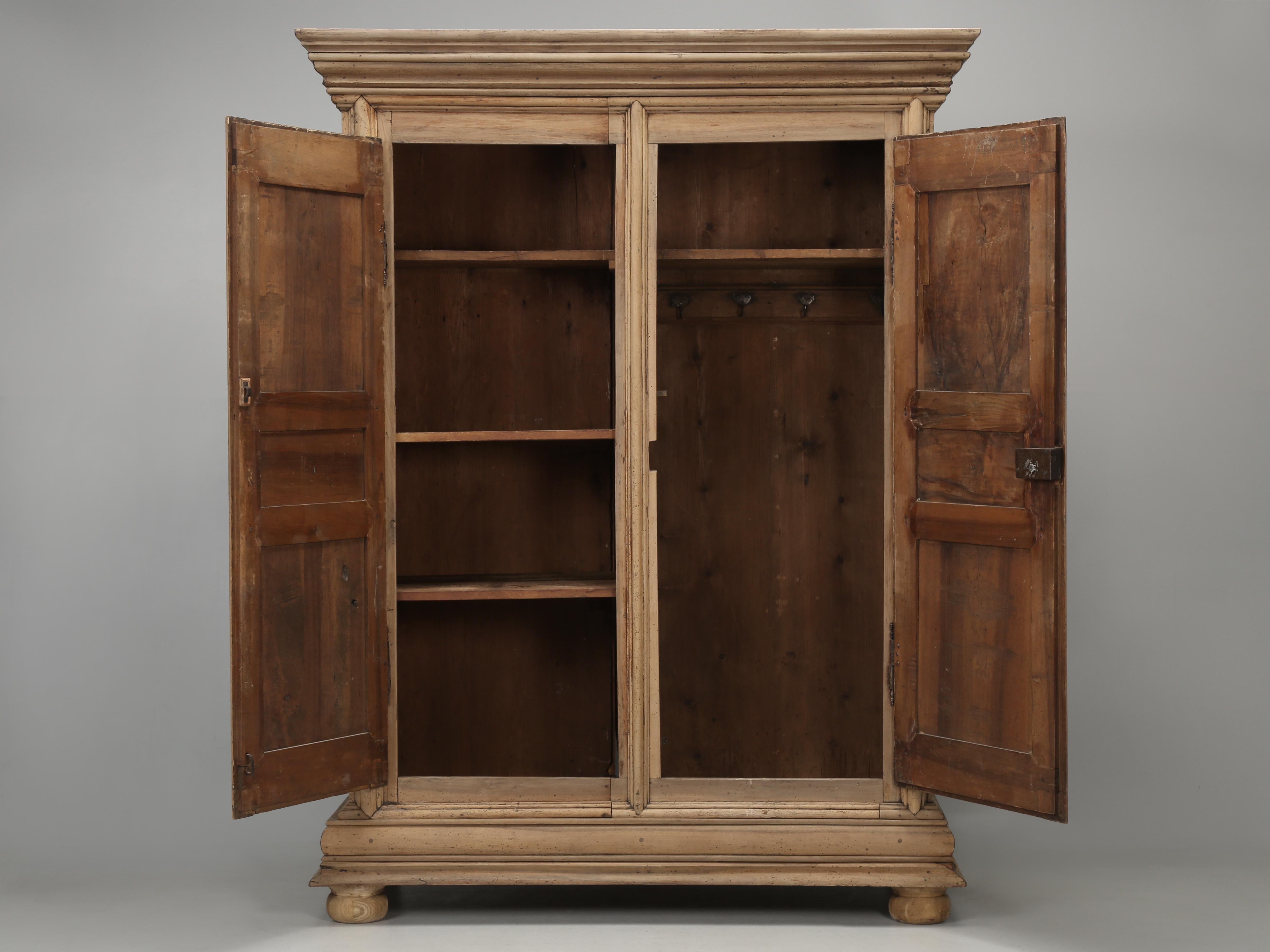 Antique French Armoire in Natural Washed Walnut Very Original Over 300-Years Old 8