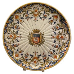 Antique French Armorial Charger from Rouen