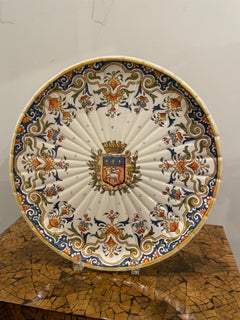 Antique French Armorial Charger from Rouen