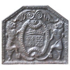 Antique French 
Arms of France and Navarre
 Fireback, 17th-18th Century