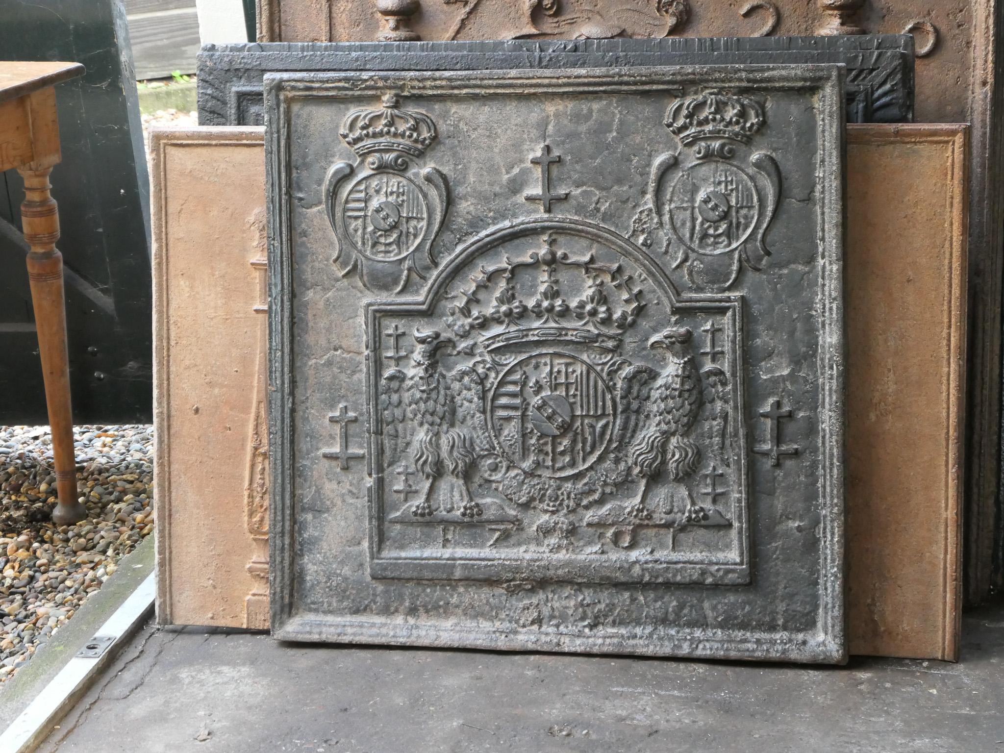 Louis XIV Antique French 'Arms of Lorraine' Fireback / Backsplash, 17th Century For Sale