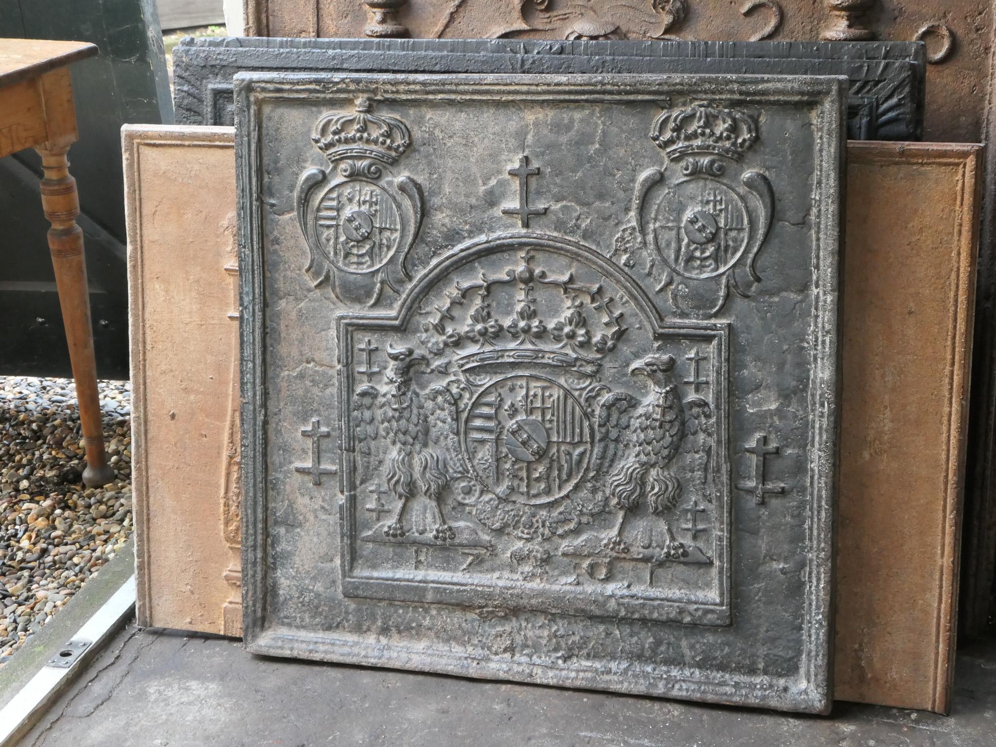 Cast Antique French 'Arms of Lorraine' Fireback / Backsplash, 17th Century For Sale