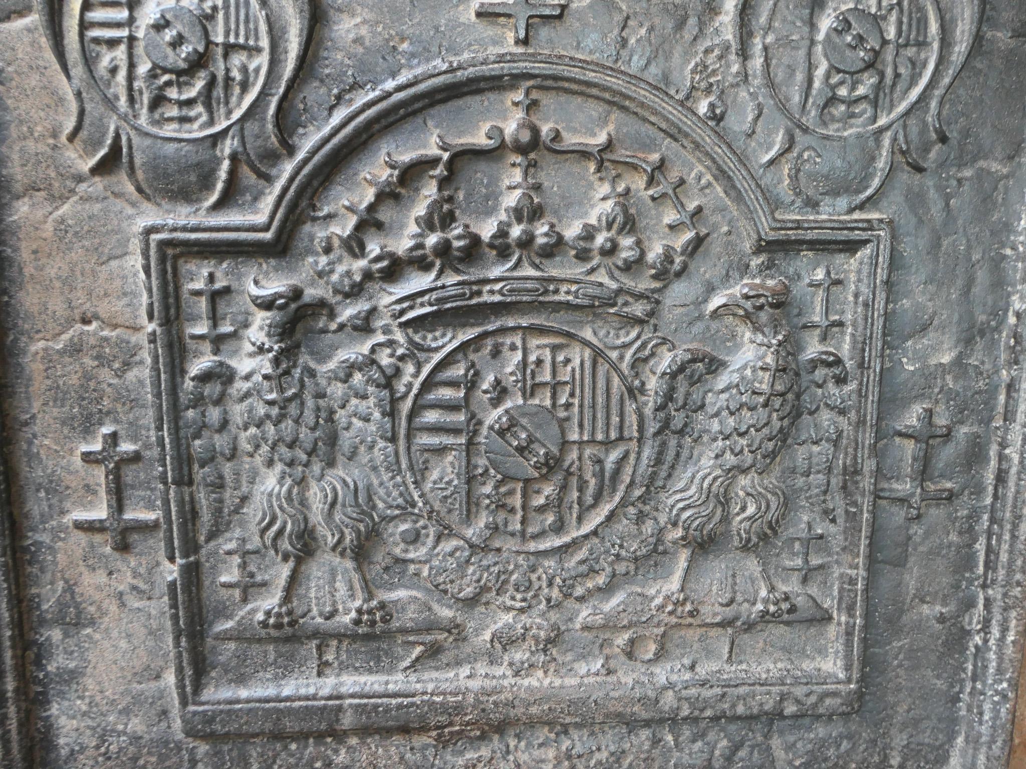 18th Century and Earlier Antique French 'Arms of Lorraine' Fireback / Backsplash, 17th Century For Sale