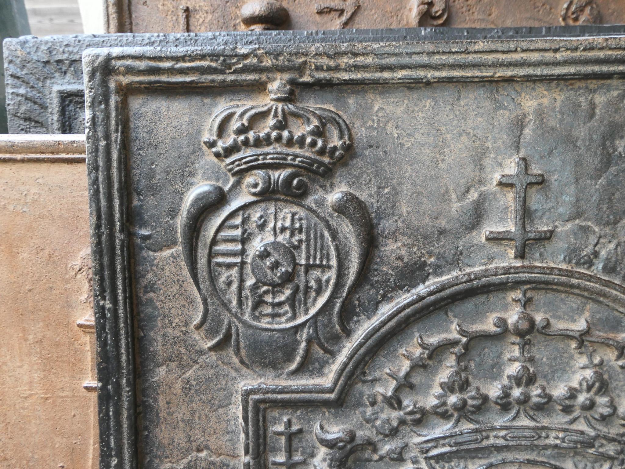 Iron Antique French 'Arms of Lorraine' Fireback / Backsplash, 17th Century For Sale