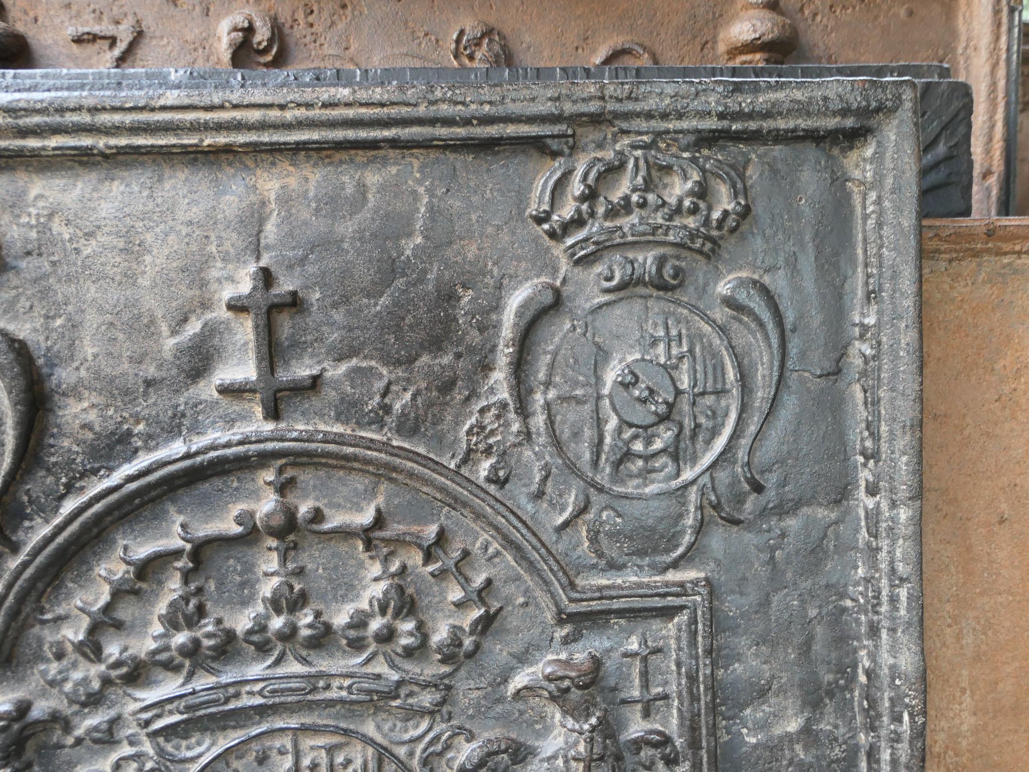 Antique French 'Arms of Lorraine' Fireback / Backsplash, 17th Century For Sale 1