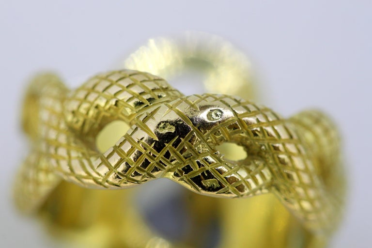 Antique French Art Deco 18 Karat Gold Snake Ring, circa 1920s at 1stDibs