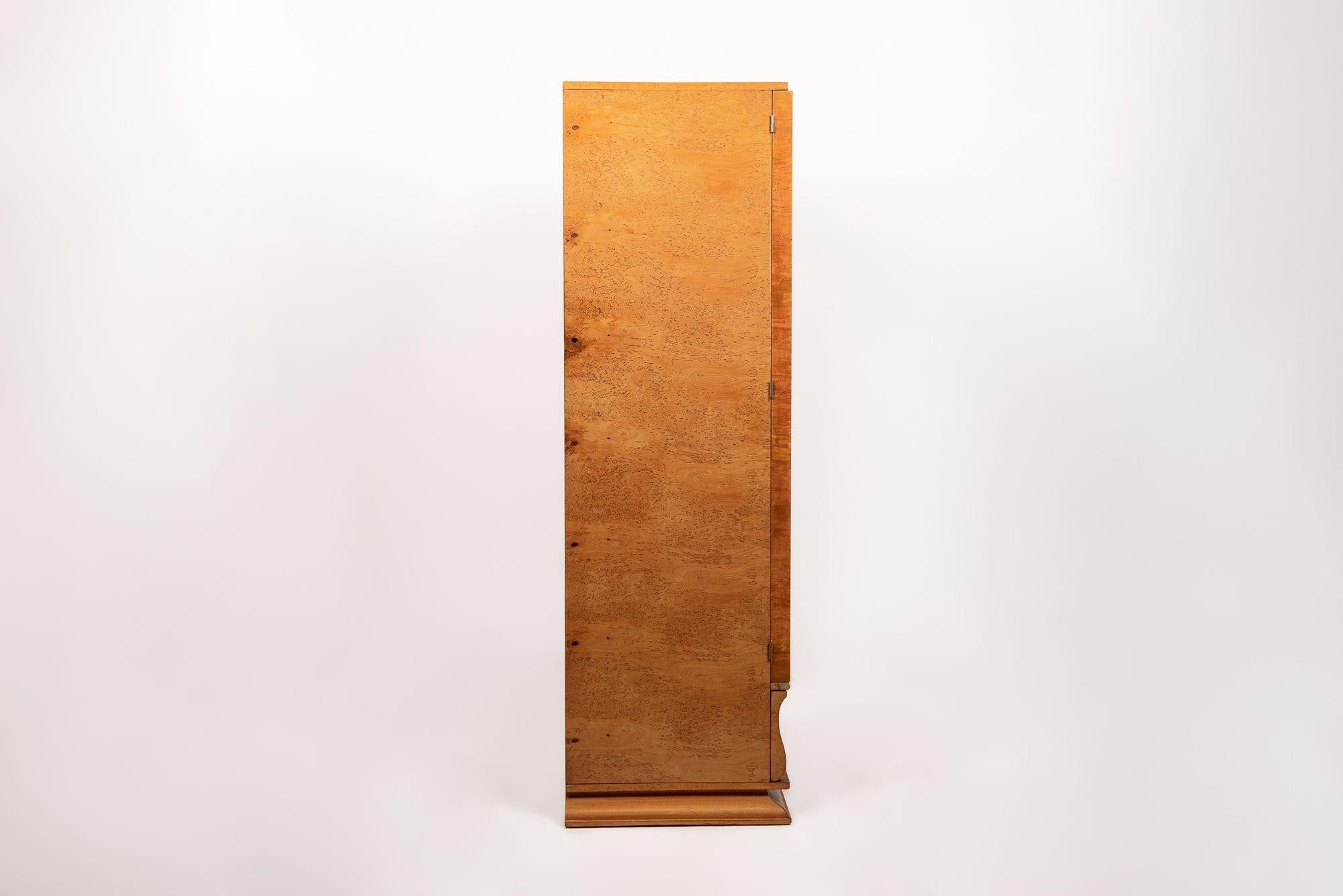 Antique French Art Deco Birdseye Maple Wardrobe Cabinet by Gouffé 8