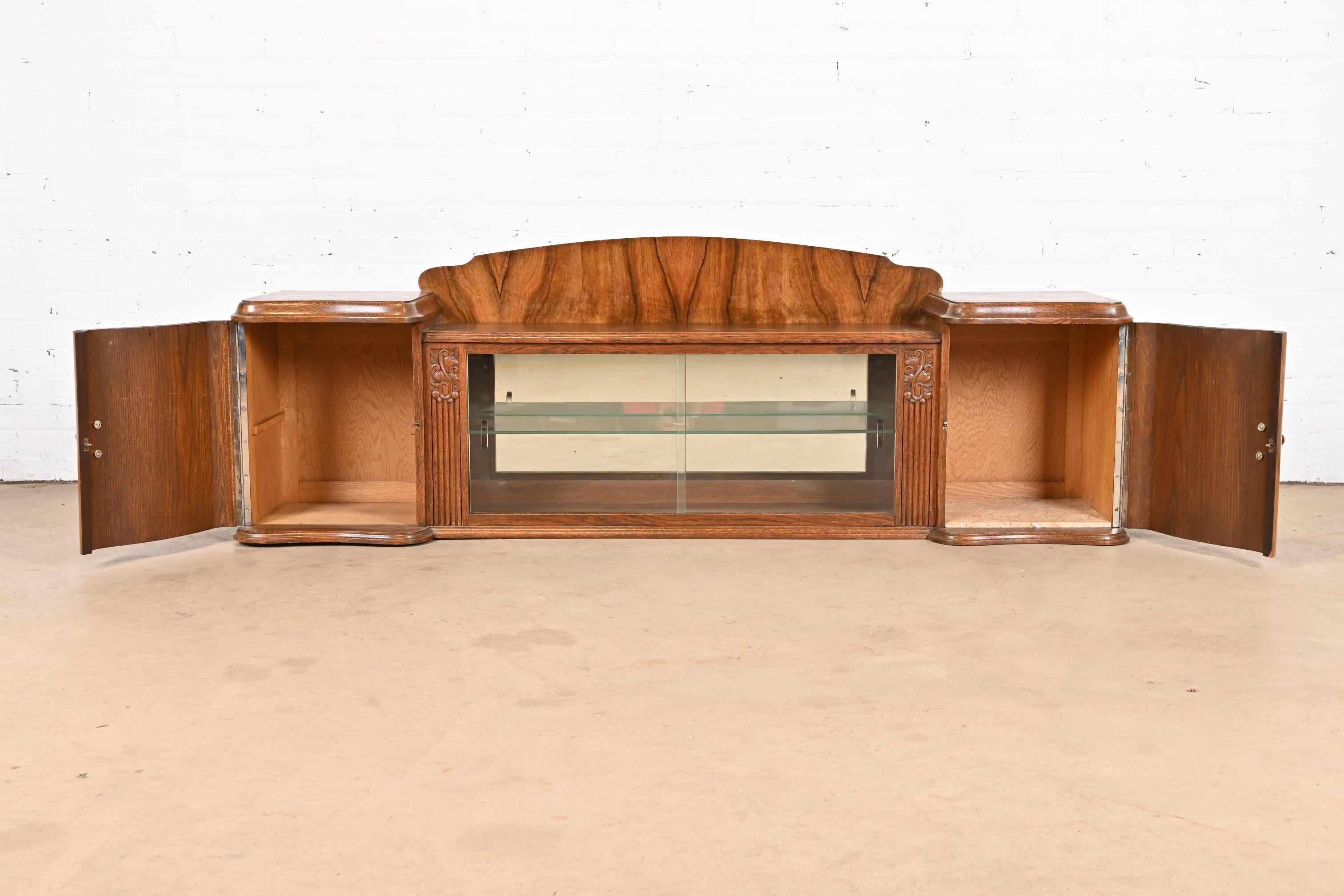 Antique French Art Deco Burl Wood Counter Top Bar Cabinet, circa 1930s For Sale 2