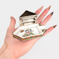 Antique French Art Deco Cartier Coral & Sterling Silver Match Holder / Ashtray 2