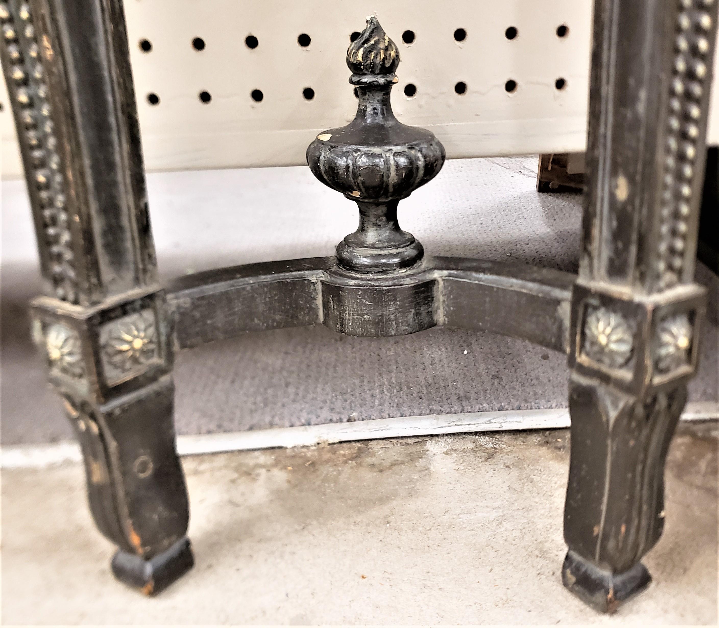 Antique French Art Deco Carved Wood & Marble Console Table & Wall Mirror Set For Sale 7