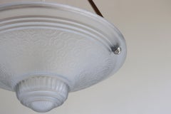 Lustre Art Déco français en suspension / montage encastré Muller Freres Luneville 1930