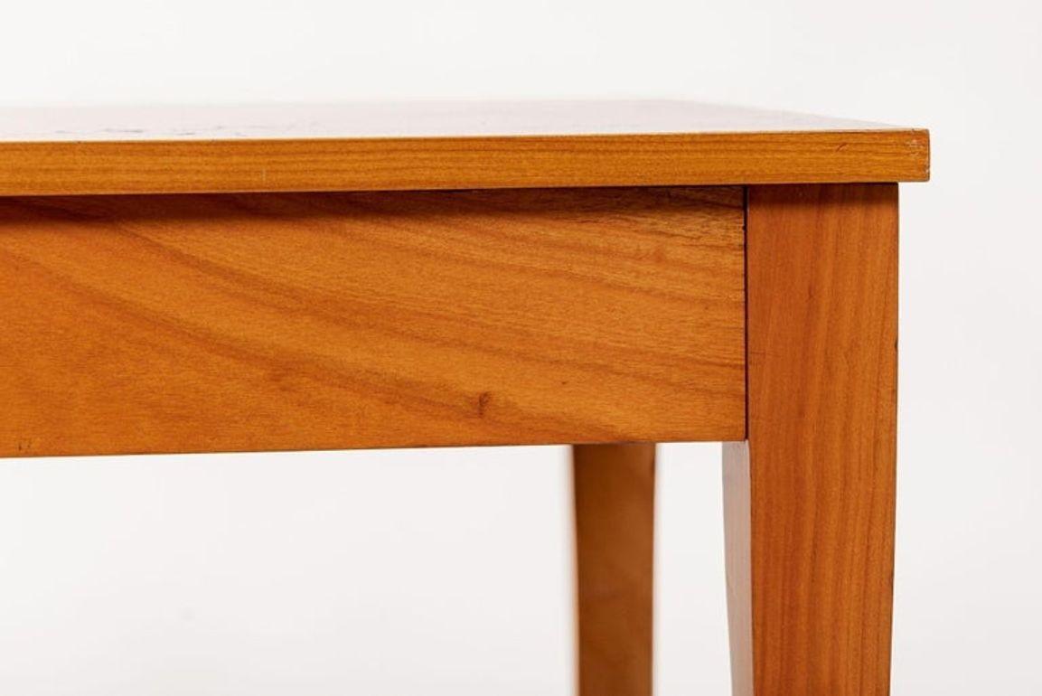 Antique French Art Deco Cherry Wood Writing Desk Table by Jacques Quinet For Sale 7