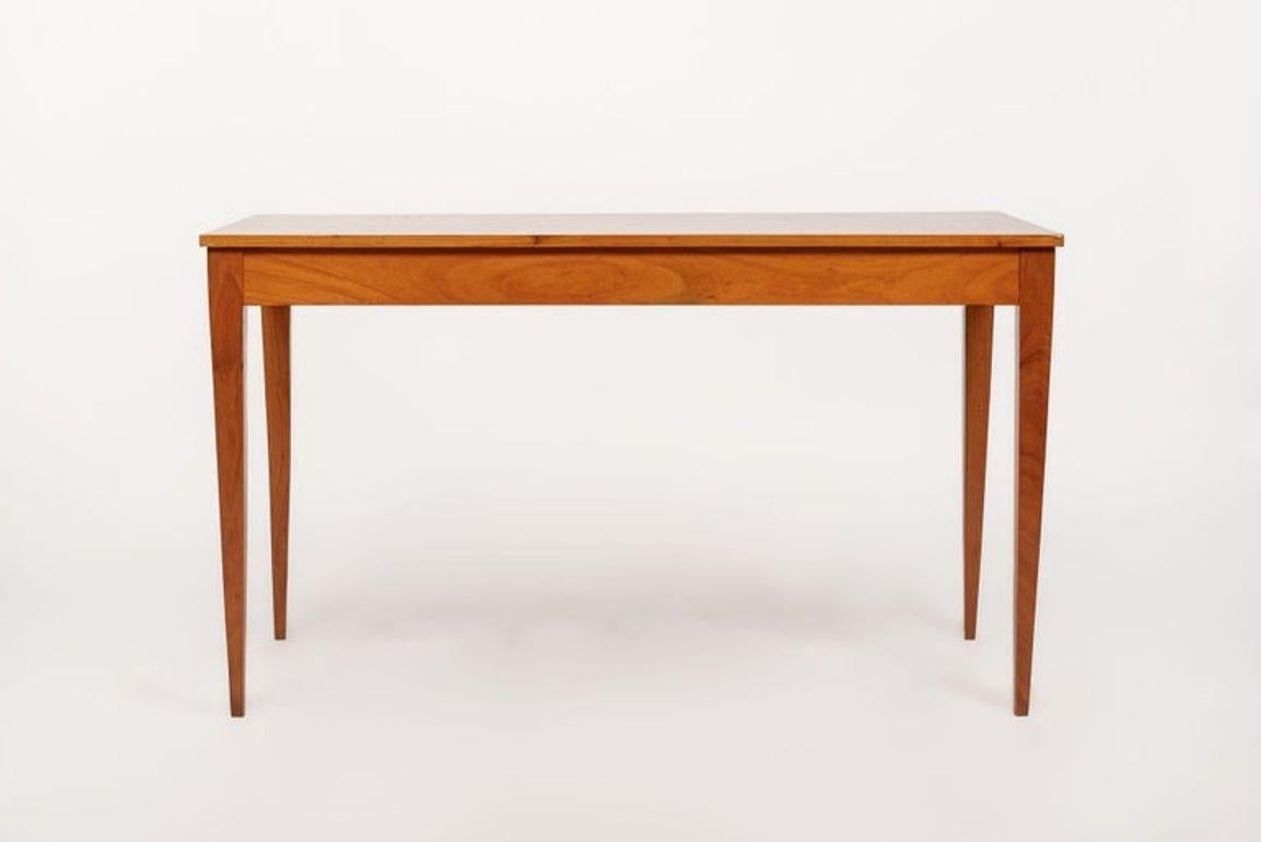 Antique French Art Deco Cherry Wood Writing Desk Table by Jacques Quinet For Sale 2