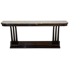 Antique French Art Deco Console Table with Original Marble Top from 1930