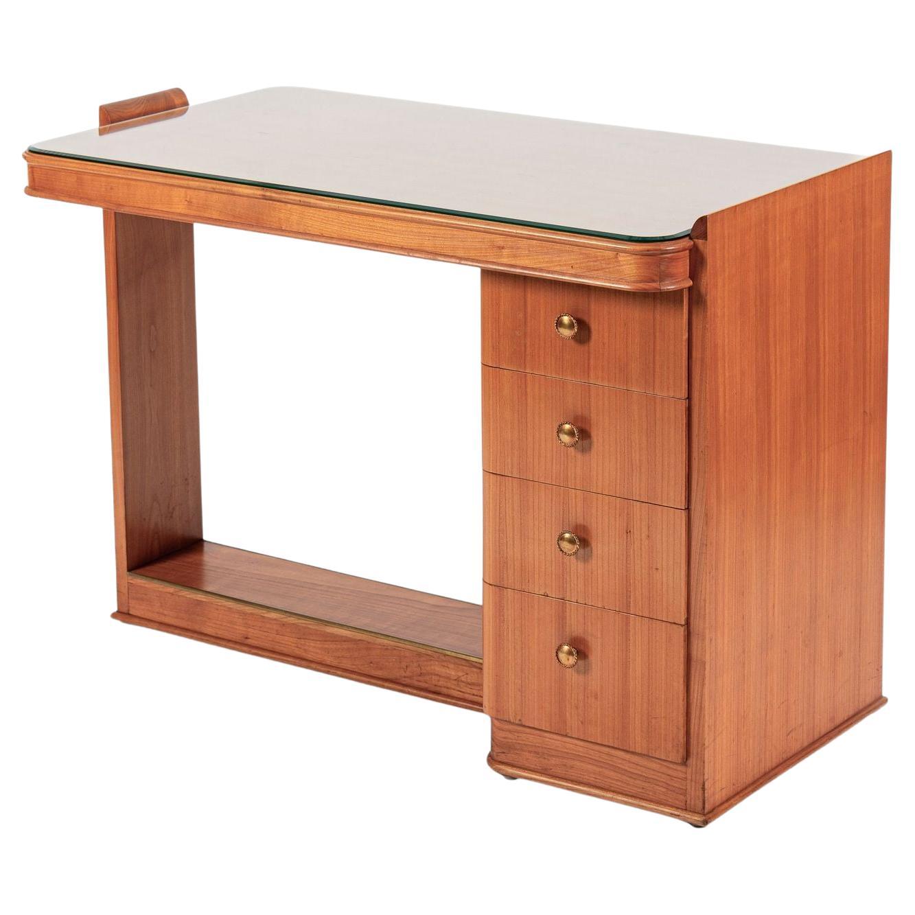 Antique French Art Deco Dominique Lemonwood Desk 1930s en vente