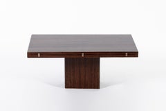 Antique French Art Deco Folding Wood Coffee Table by Francisque Chaleyssin 1930s