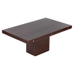Antique French Art Deco Folding Wood Coffee Table by Francisque Chaleyssin 1930s