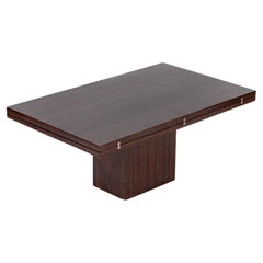 Antique French Art Deco Folding Wood Wood Table by Francisque Chaleyssin Attr.