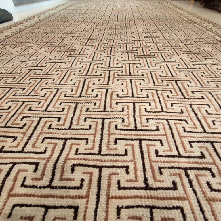 Antique French Art Deco Geometric Design Rug at 1stDibs