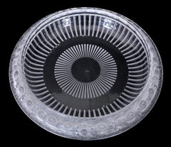 Antique French Art Deco Large Crystal Glass "Marguerites" Bowl by Lalique, 1930s
