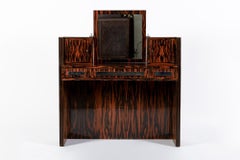 Antique French Art Deco Macassar Ebony Vanity Cabinet by Georges Champion (attr)