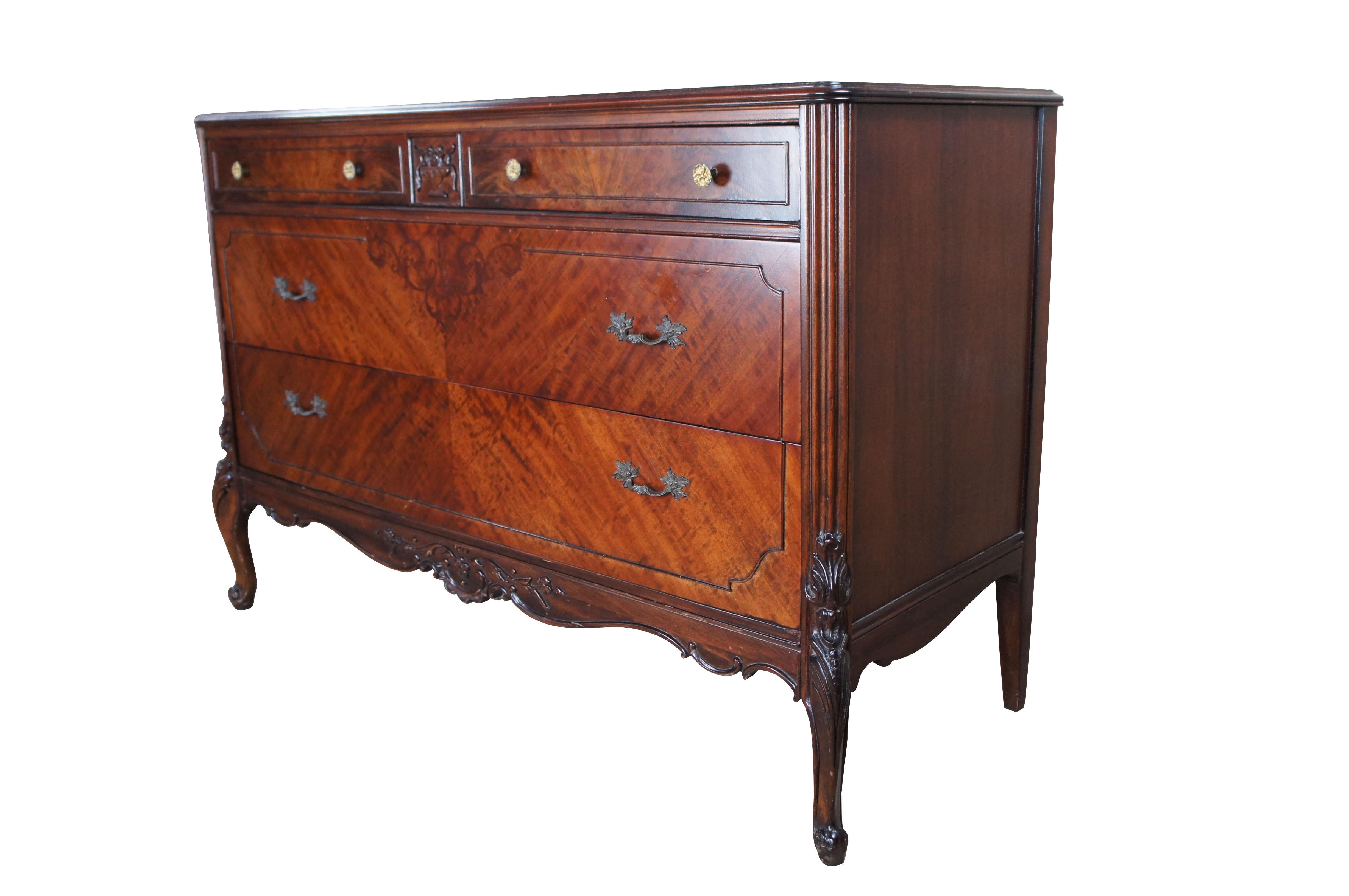 Aparador aparador Lowboy francés Art Decó de marquetería de caoba con incrustaciones en Bueno estado para la venta en Dayton, OH