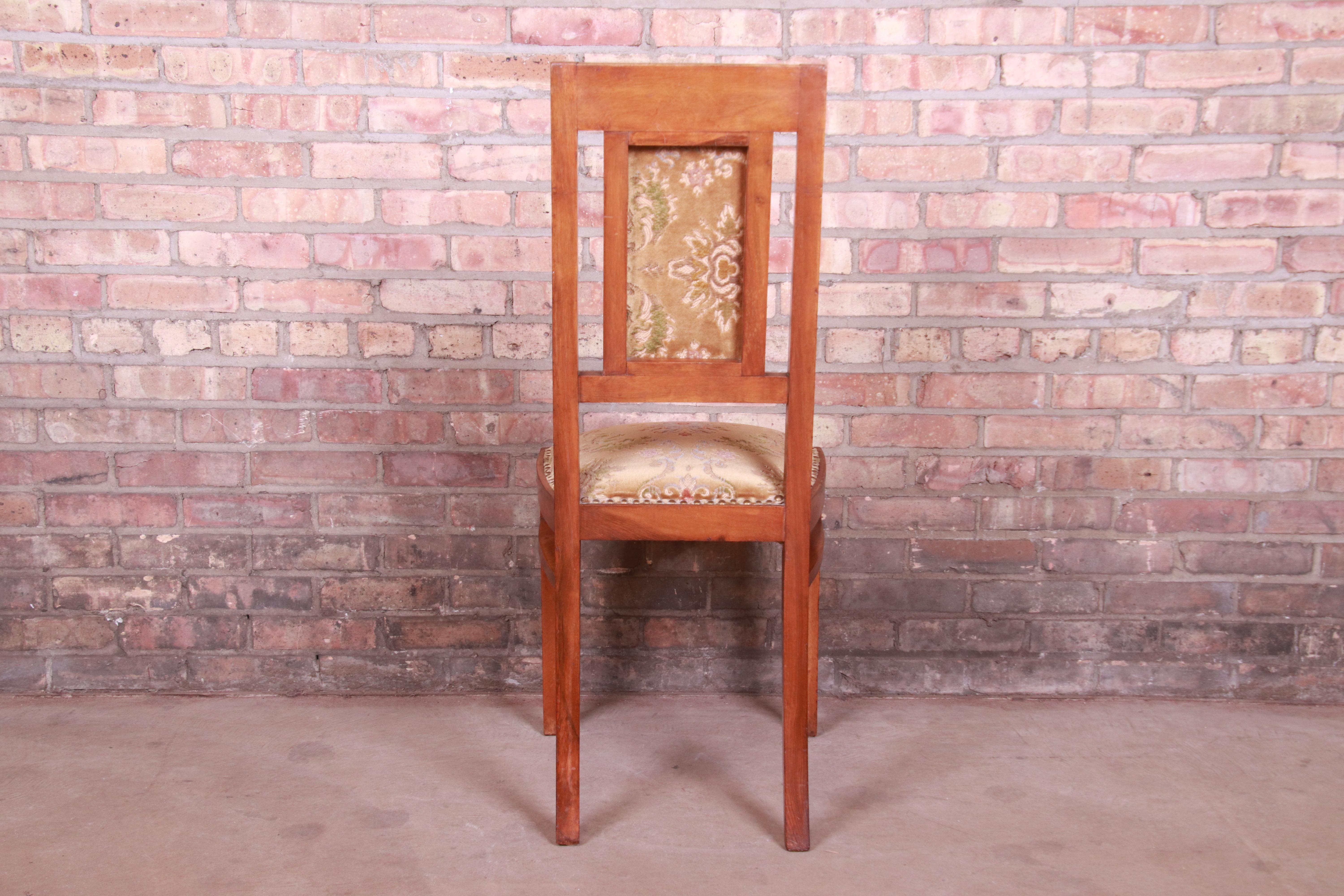 Early 20th Century Antique French Art Deco Mahogany Side Chair, circa 1920s