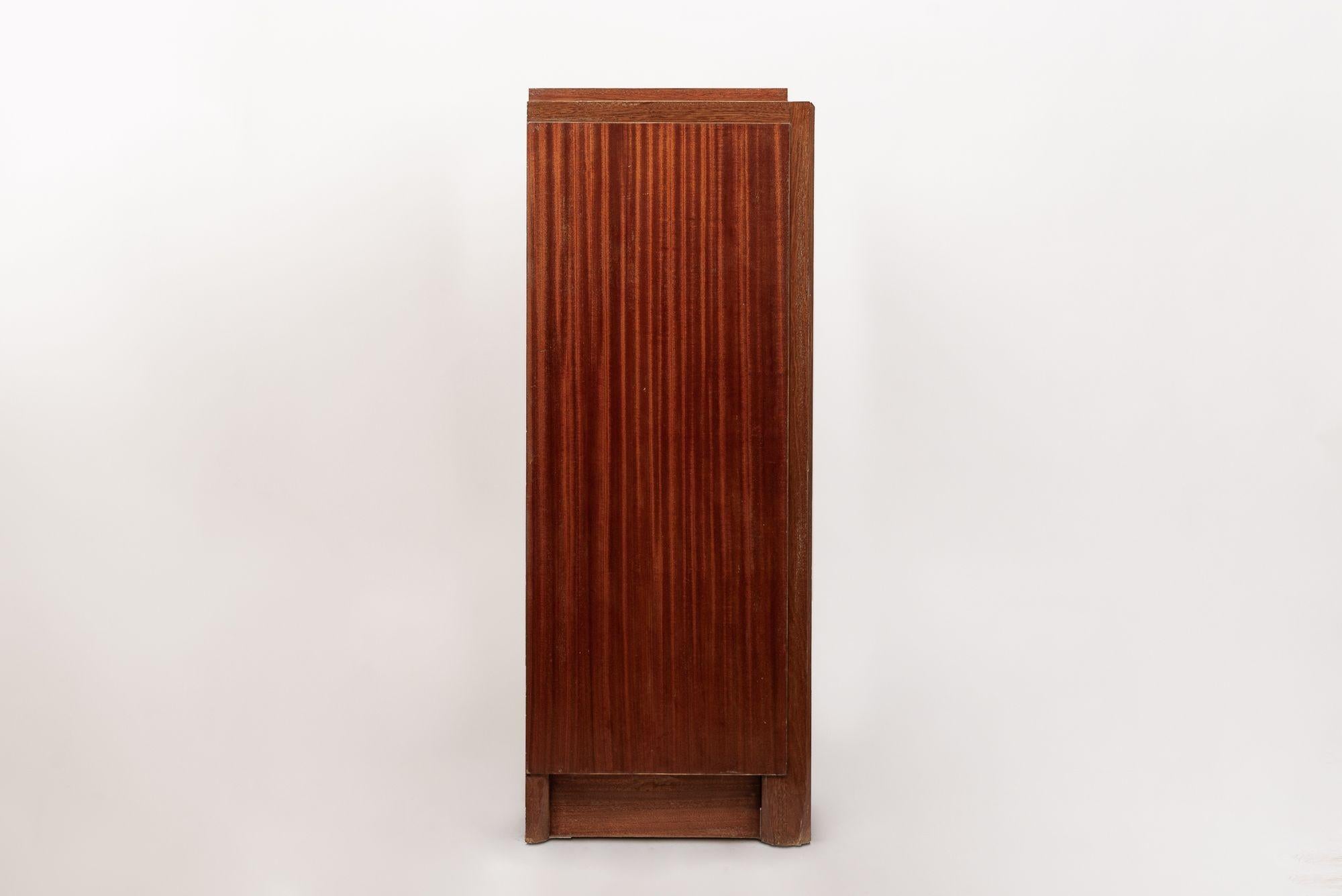 Antique French Art Deco Mobile Sideboard in mogano di Andre Sornay in vendita 4